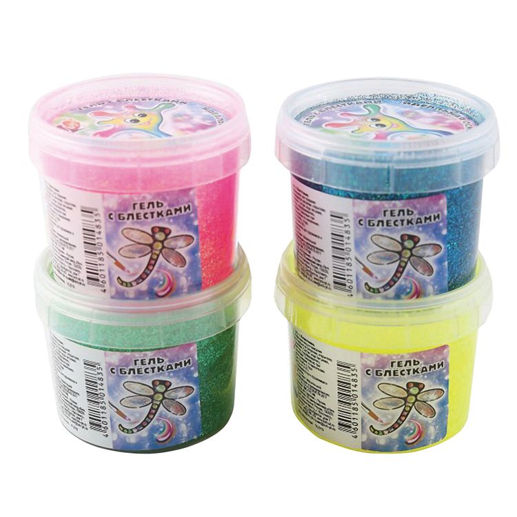 Гель с блестками, 85 мл (пластиковая баночка), 4 цвета, Луч — картинка 2
