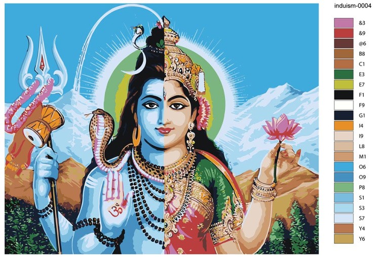 Картина по номерам «Религия индуизм: Шива и Парвати (Шакти)» — картинка 2