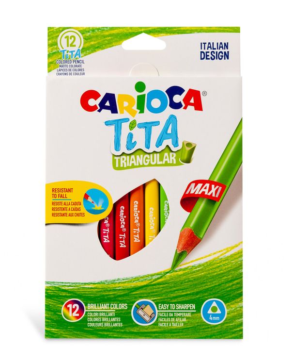 Карандаши цветные утолщенные пластиковые «Tita Maxi» 12 цв., Carioca