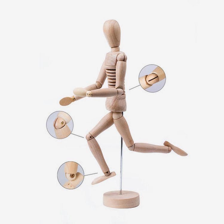 Манекен художественный «Гибкий», мужской, дерево, высота 30 см, BRAUBERG ART CLASSIC  — картинка 2