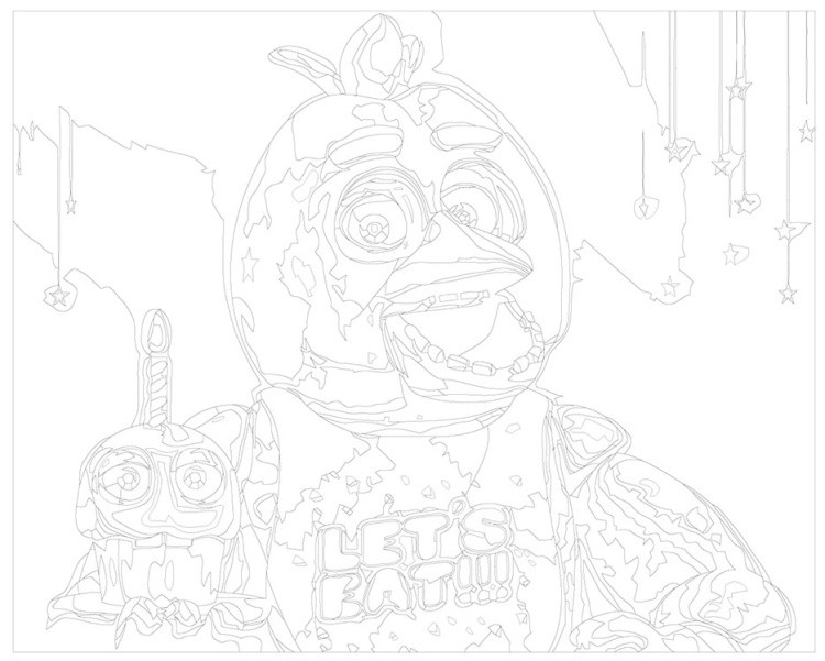 Картина по номерам «Фнаф Five nights at Freddy's Чика» — картинка 3