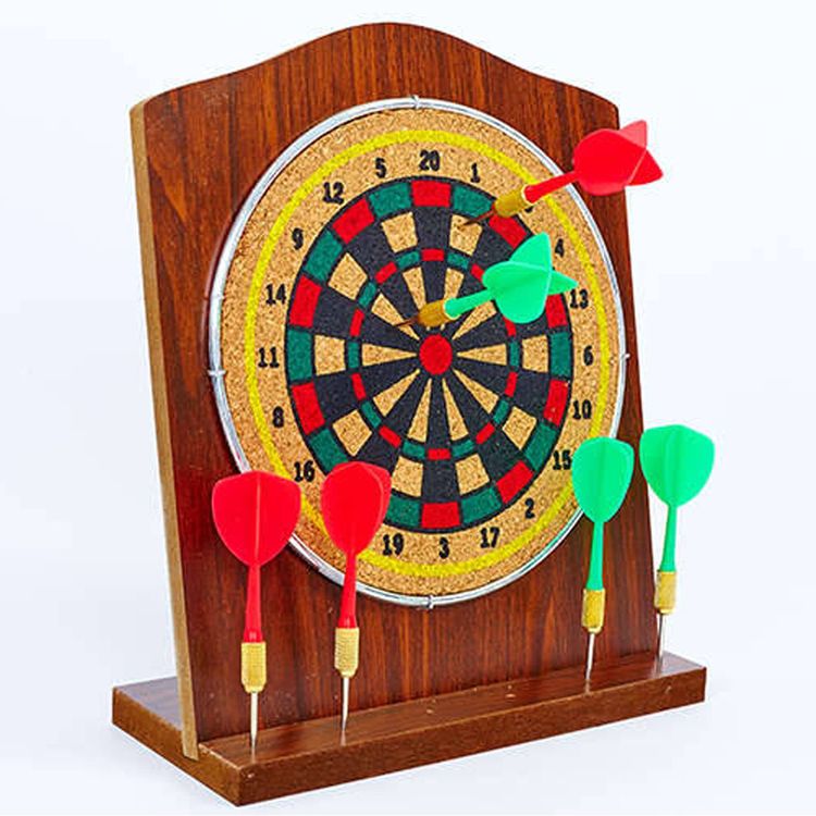 Дартс настольный компактный Baili (мишень из пробкового дерева, 6 дротиков) — картинка 5