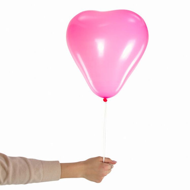 Шары воздушные в форме сердца, 10" (25 см), комплект 50 шт., 3 цвета — картинка 6