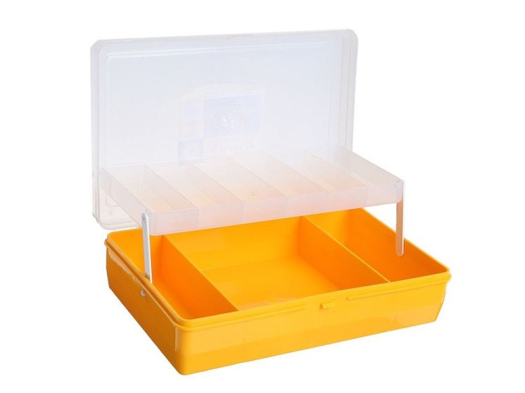 Коробка для мелочей №4 двухъярусная, с микролифтом Trivol, цвет: желтый — картинка 2