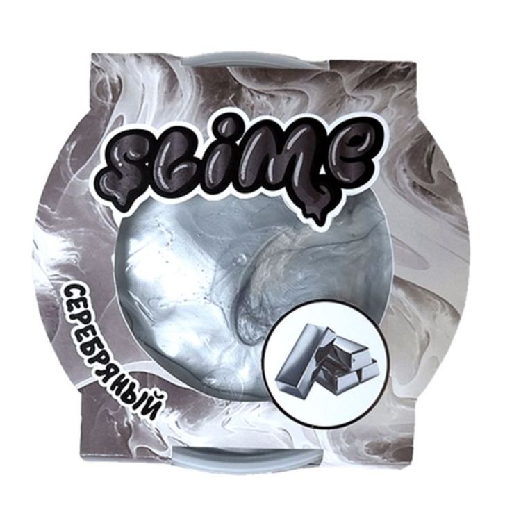 Лизун Slime «Mega», серебряный — картинка 5