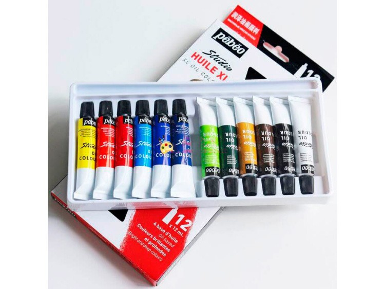 Краски Pebeo масляные 12 цветов набор XL 12 мл — картинка 2