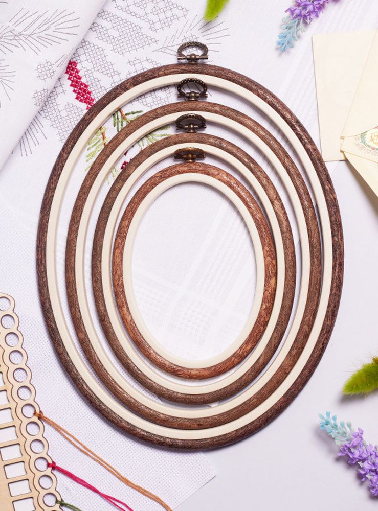 Пяльцы-рамка каучуковые овальные, диаметр 18х23 см, h=10 — картинка 2