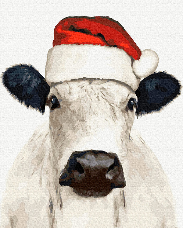 Картина по номерам «Новогодняя корова»