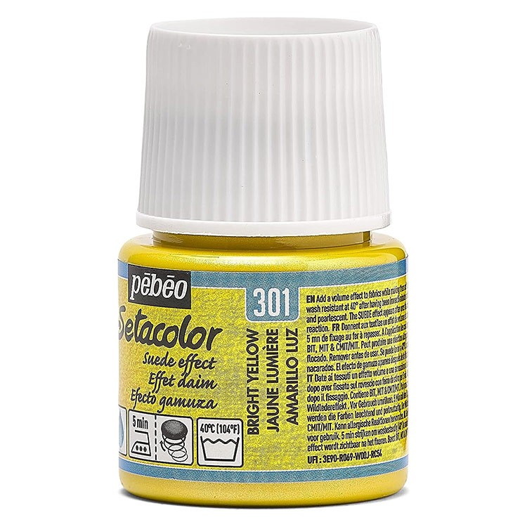 Краска для темных и светлых тканей с эффектом замши Setacolor, цвет: желтый яркий, 45 мл, Pebeo — картинка 3
