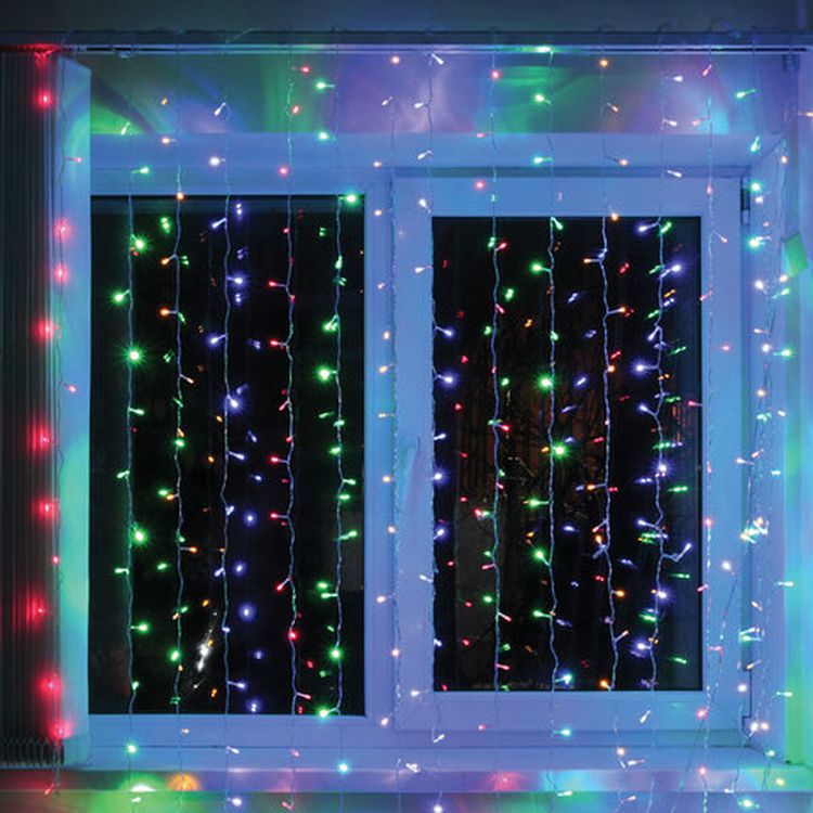 Электрогирлянда светодиодная «Занавес», 304 лампы, 2х2 м, многоцветная — картинка 2