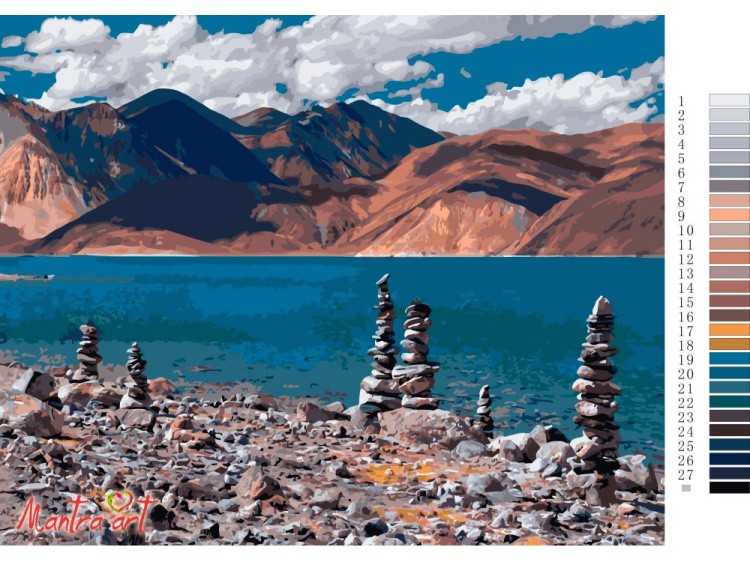 Картина по номерам «Озеро Пангонг-Цо» — картинка 2