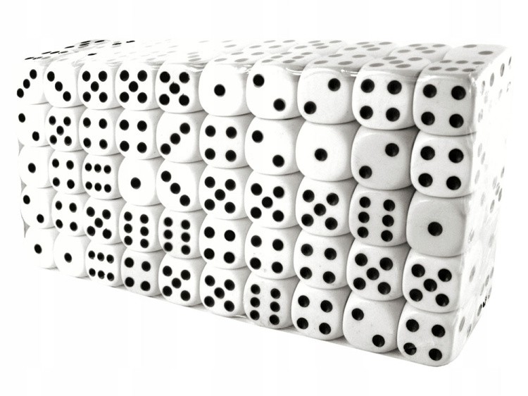 Кубик из белого пластика с черными точками, 16 мм, 1 шт. — картинка 3