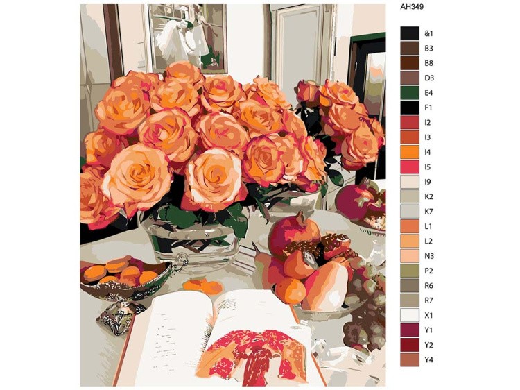 Картина по номерам «Кремовые розы» — картинка 2