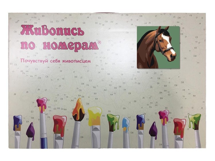 Картина по номерам «Лошадь на зеленом фоне» — картинка 5