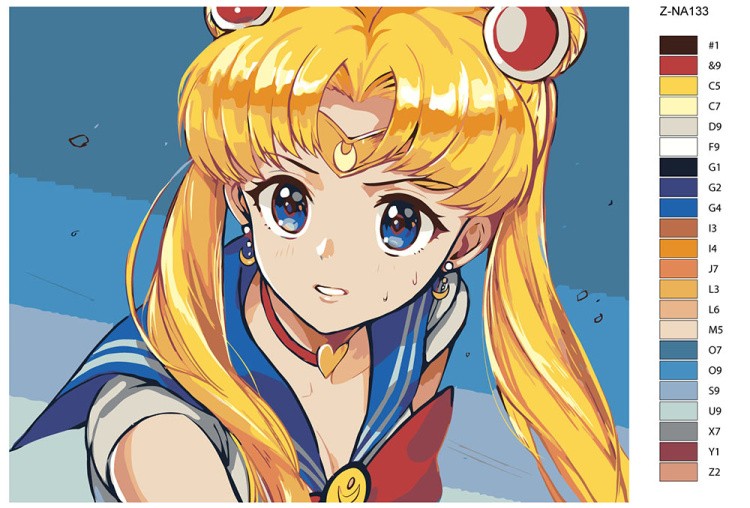 Картина по номерам «Сейлор Мун: Девочка-воительница» — картинка 2