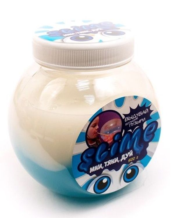 Лизун Slime «Mega Mix», синий белый — картинка 5