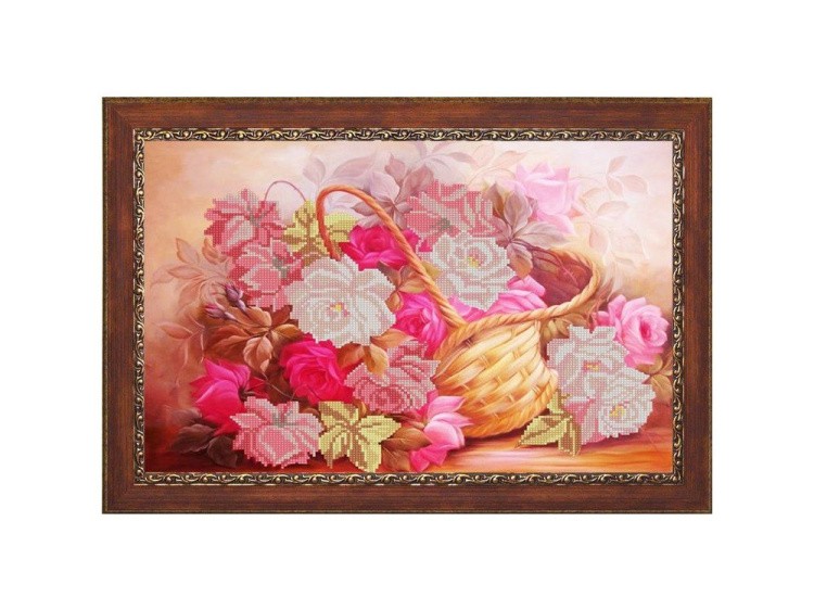 Рисунок на ткани «Корзина с розами»