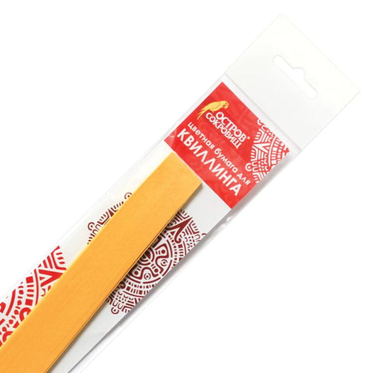 Бумага для квиллинга желтая, 125 полос, 3 мм х 300 мм, 130 г/м2, ОСТРОВ СОКРОВИЩ — картинка 2