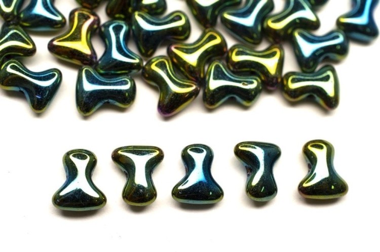 Бусины Preciosa (Чехия) TEE 111-01364-00, 10 г, цвет: 23980-21455 темно-зеленый ирис — картинка 2