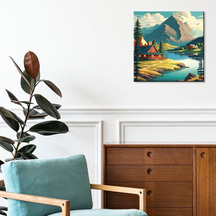 Картина по номерам с поталью «Горный пейзаж» — картинка 4