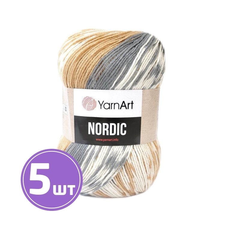 Пряжа YarnArt Nordic (657), мультиколор, 5 шт. по 150 г