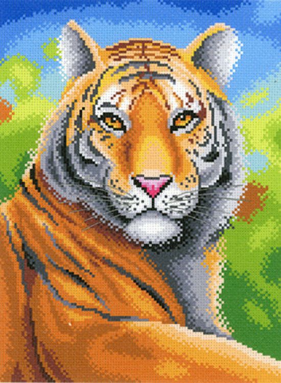 Рисунок на ткани «Царственный тигр»
