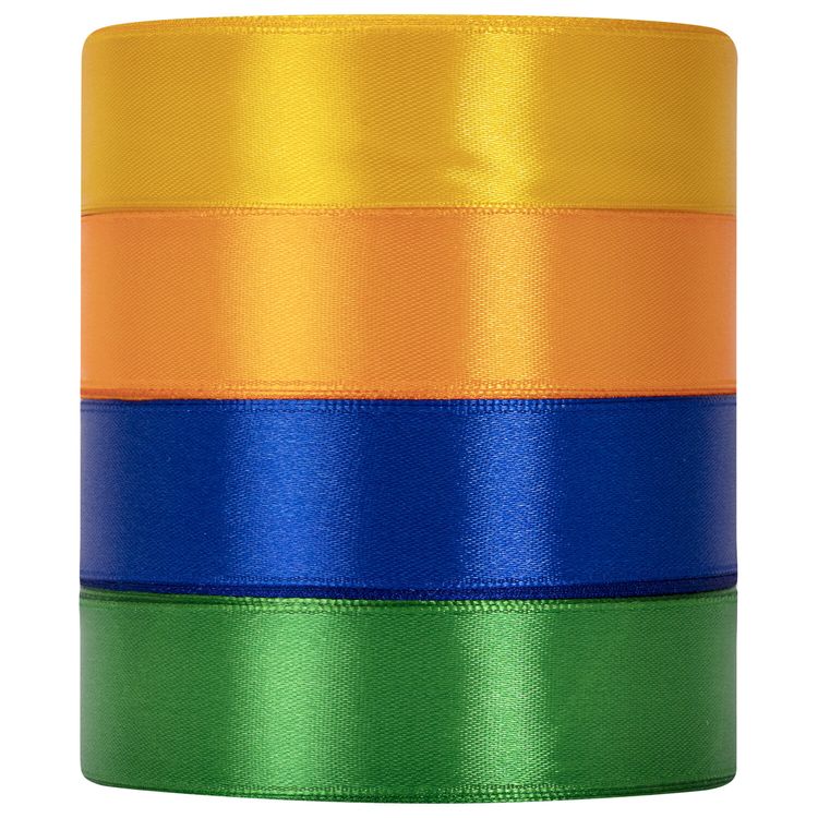 Лента атласная, ширина 25 мм, набор №2, 4 цвета по 23 м, Brauberg — картинка 2