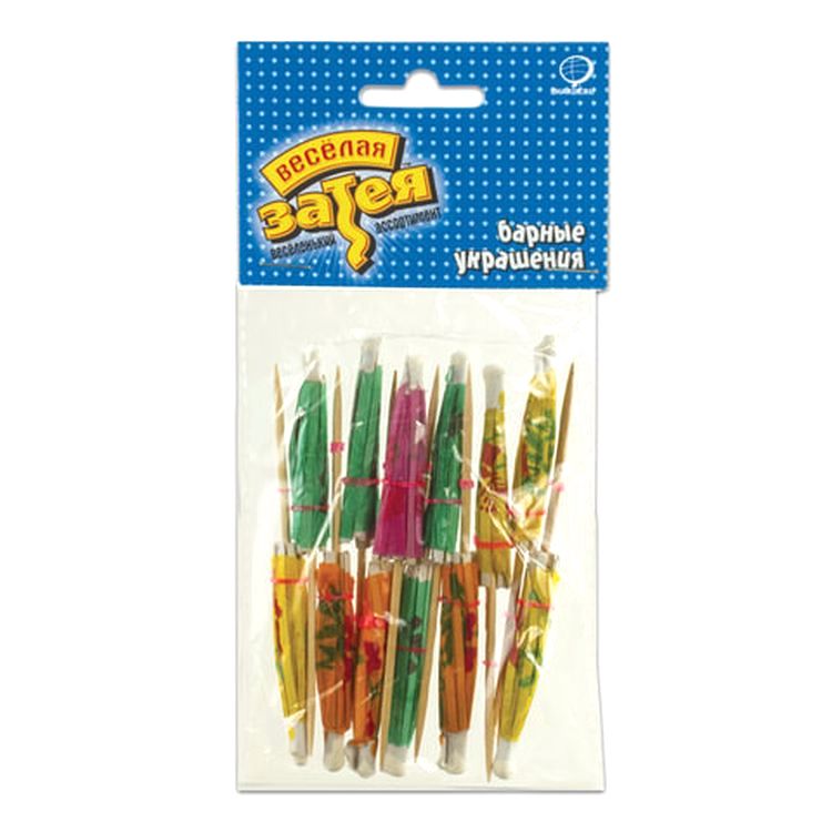 Праздничная пика для канапе «Зонтик», комплект 12 шт., деревянная, 10 см — картинка 2