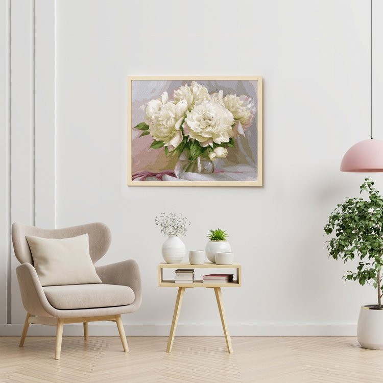 Картина по номерам «Бузин. Нежные пионы» — картинка 3