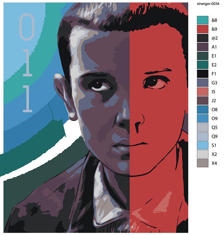 Картина по номерам «Очень странные дела ОСД Милли Бобби Браун» — картинка 2