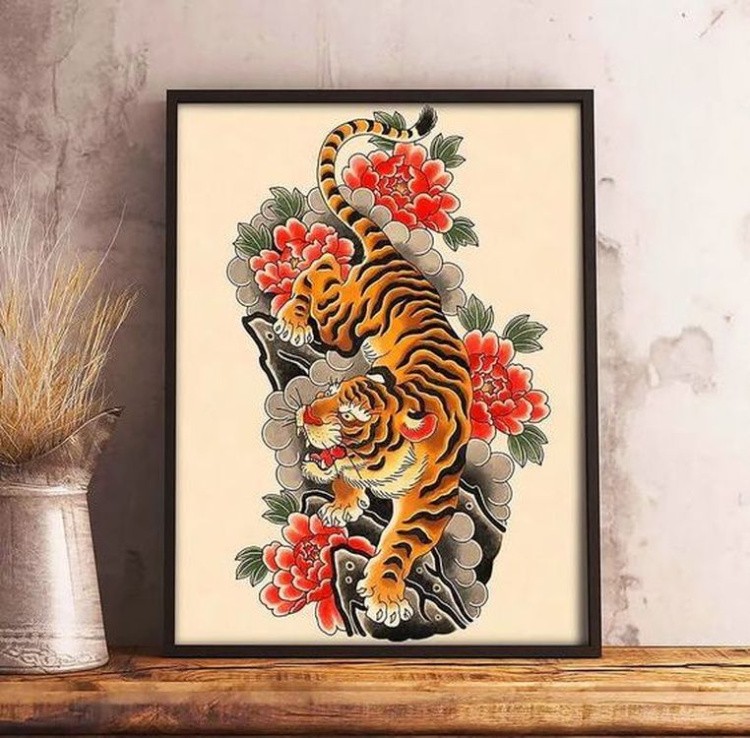 Алмазная вышивка «Тигр на пергаменте» — картинка 3