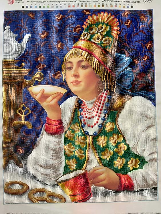 Набор для вышивания «Русская красавица за чаем» — картинка 2