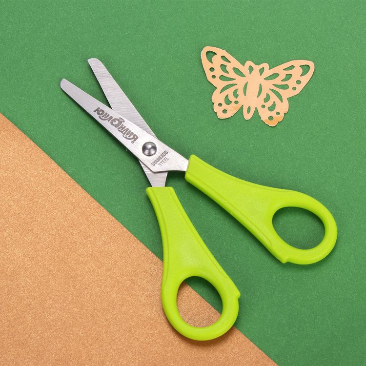 Ножницы 13,5 см, с линейкой и футляром для лезвий, Юнландия — картинка 7