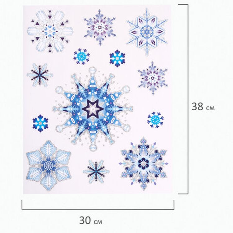Украшение для окон и стекла «Синие снежинки 1» — картинка 3