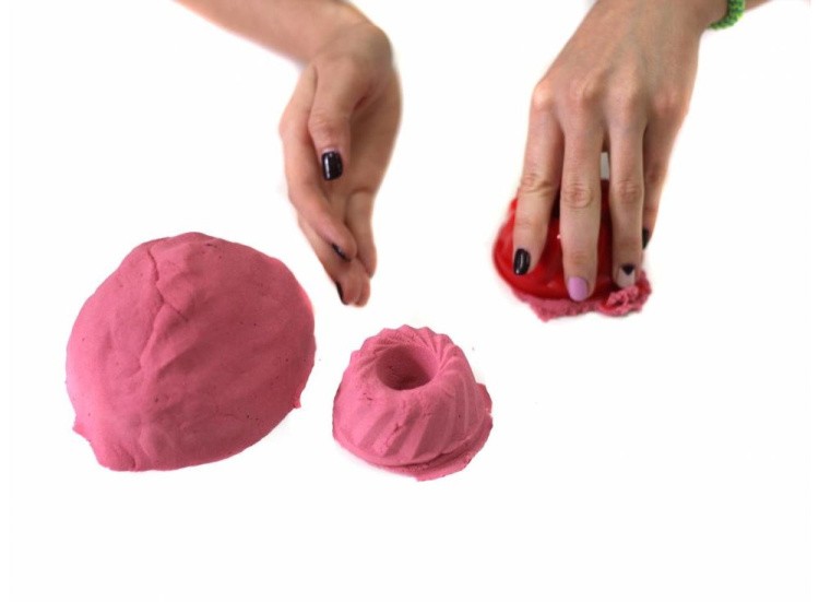 Космический пластичный песок Розовый 0.5 кг — картинка 5