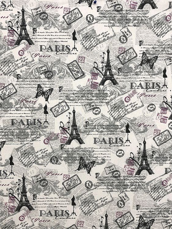 Ткань льняная, 3 м x 150 см, 140 г/м², цвет: бежевый, принт, TBY — картинка 2