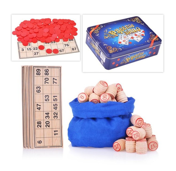 Лото деревянное. Русское (жестяная коробка синяя) — картинка 2
