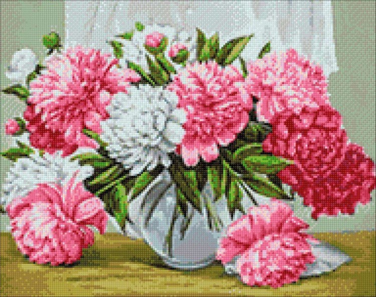 Алмазная вышивка «Сочные пионы» — картинка 2