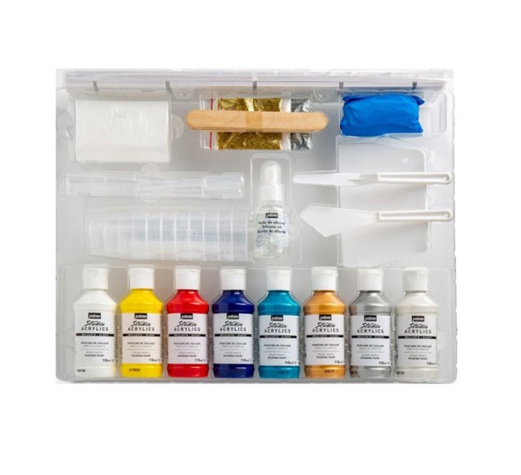 Краски Pebeo подарочный набор акриловых красок для Флюид Арт 8х118 мл — картинка 3