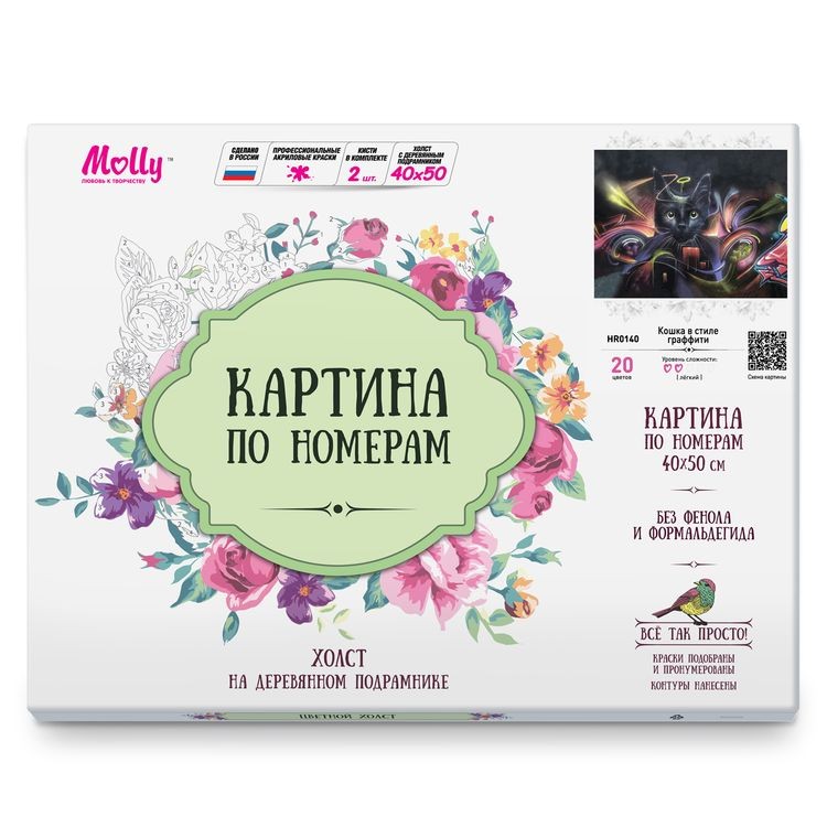 Картина по номерам «Кошка в стиле граффити» — картинка 3
