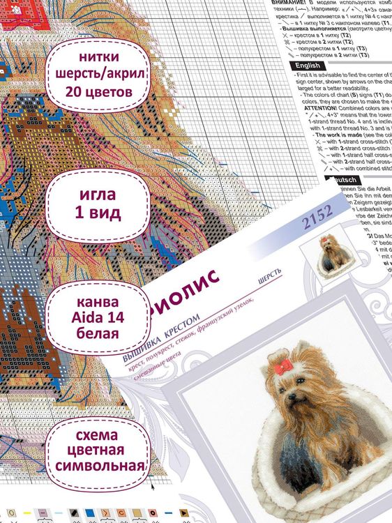 Набор для вышивания «Йоркширский терьер» — картинка 3