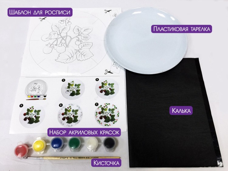 Расписная тарелка №1 «Вишня» — картинка 4