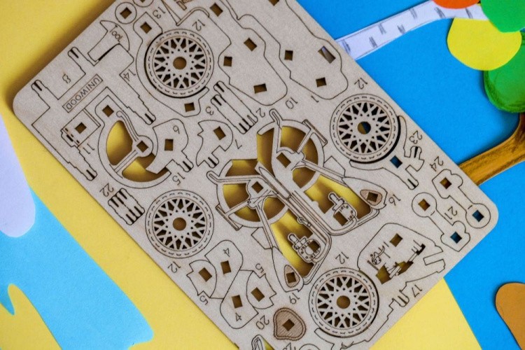 Конструктор из дерева «Мотоцикл М-72», UNIWOOD — картинка 4