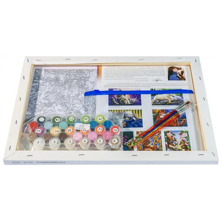 Картина по номерам «Кот в маках» — картинка 3