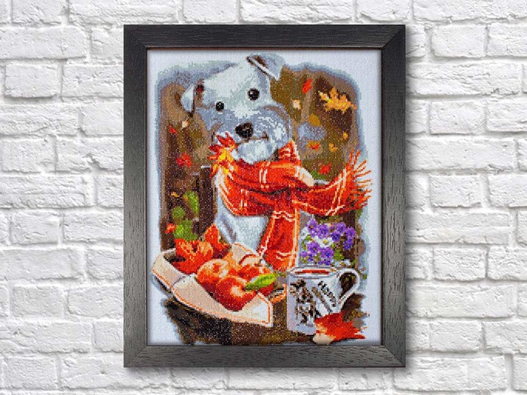 Алмазная вышивка «Осенний песик» — картинка 3