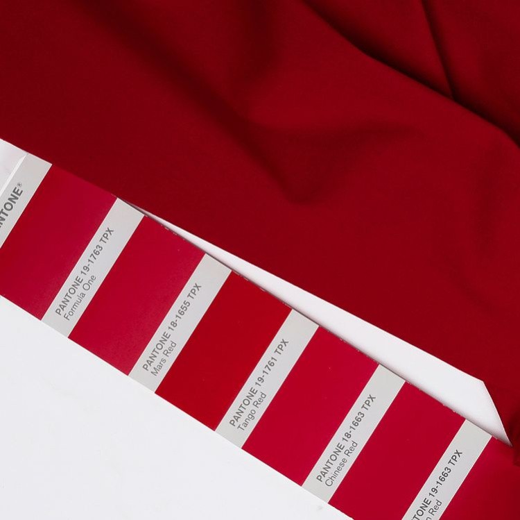 Ткань Поплин стрейч, 1 м х 150 см, 125 г/м², цвет: красный, TBY — картинка 4