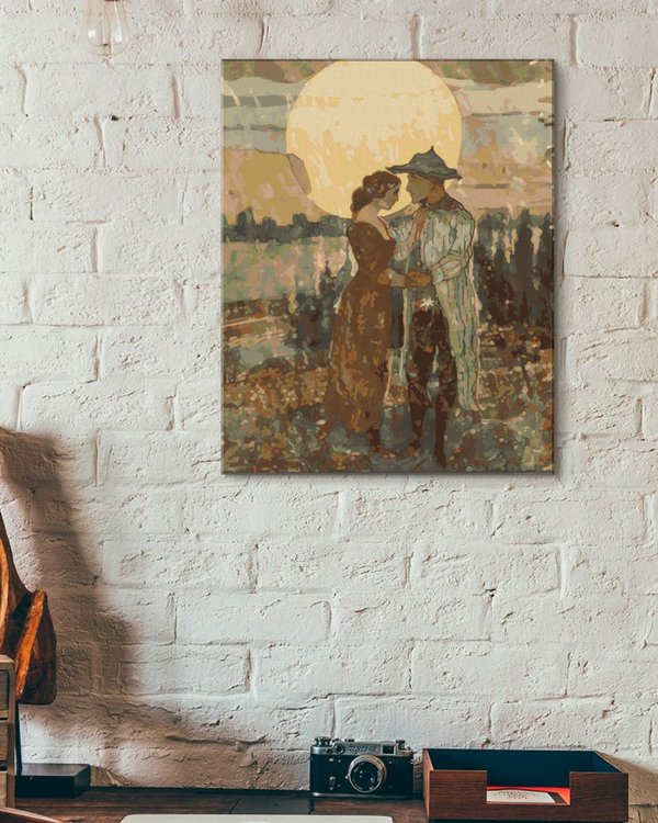 Картина по номерам «Влюбленные прощаются на закате» — картинка 3