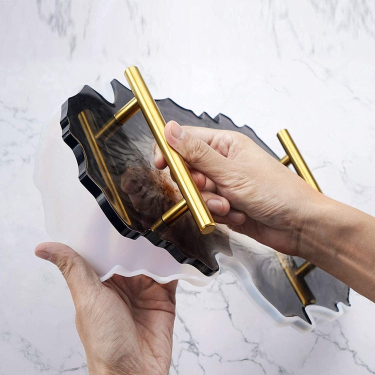 Силиконовый молд - Поднос жеода №6, 35x23см — картинка 5