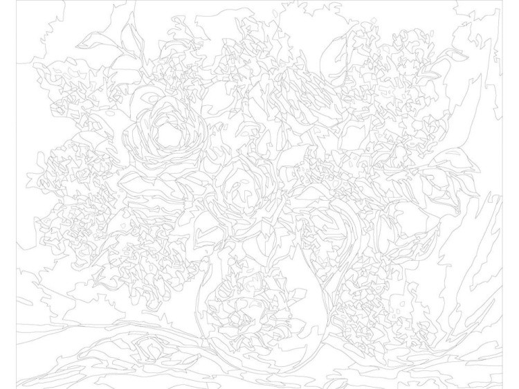 Картина по номерам «Розовый букет в вазе» — картинка 3