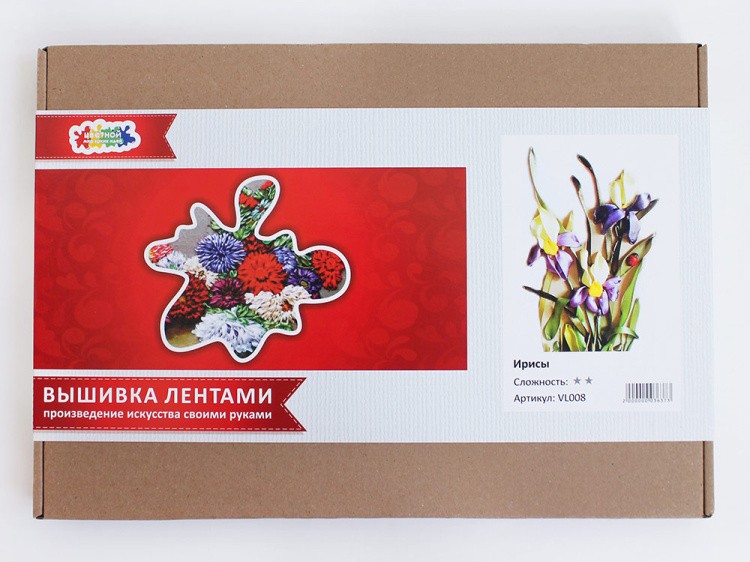 Вышивка лентами «Ирисы» — картинка 12